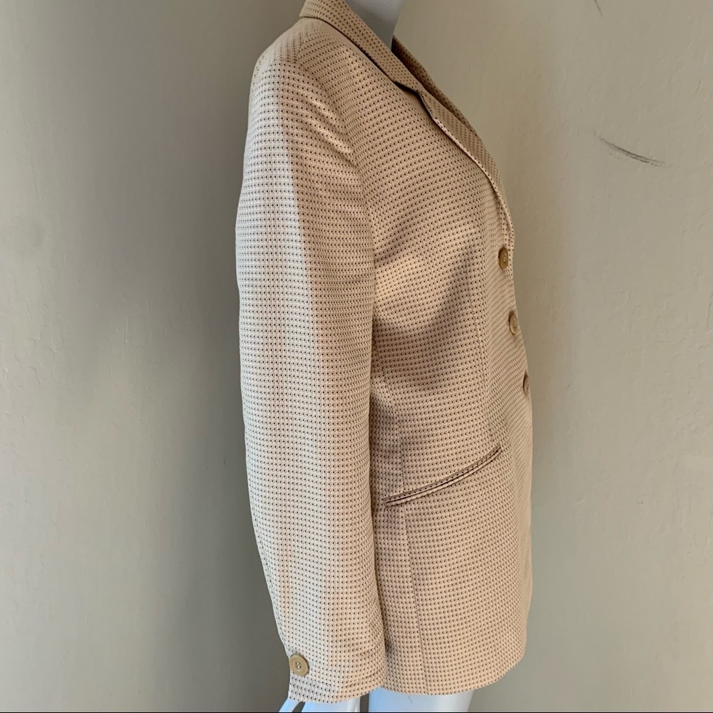 New ZANELLA Amanda Cotton Blend Woven Tan Blazer Made in Italy Career Tailored - Picture 10 of 15